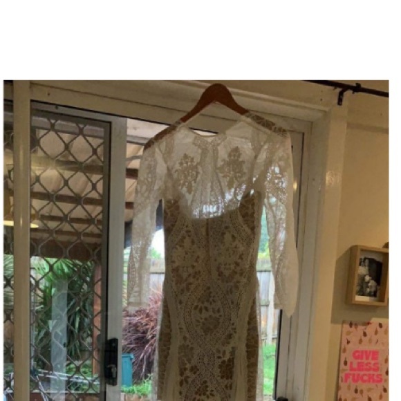 BEACH WEDDING DRESS, Boho Wedding Dress, Elegant White Lace Dress - Picture 13 of 13